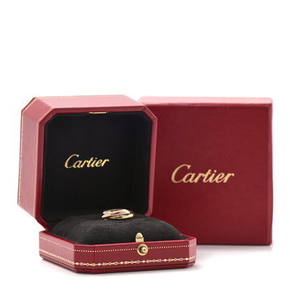 Cartier 18K Pink Yellow White Gold Small Trinity Ring 49 4.75 5 of 5
