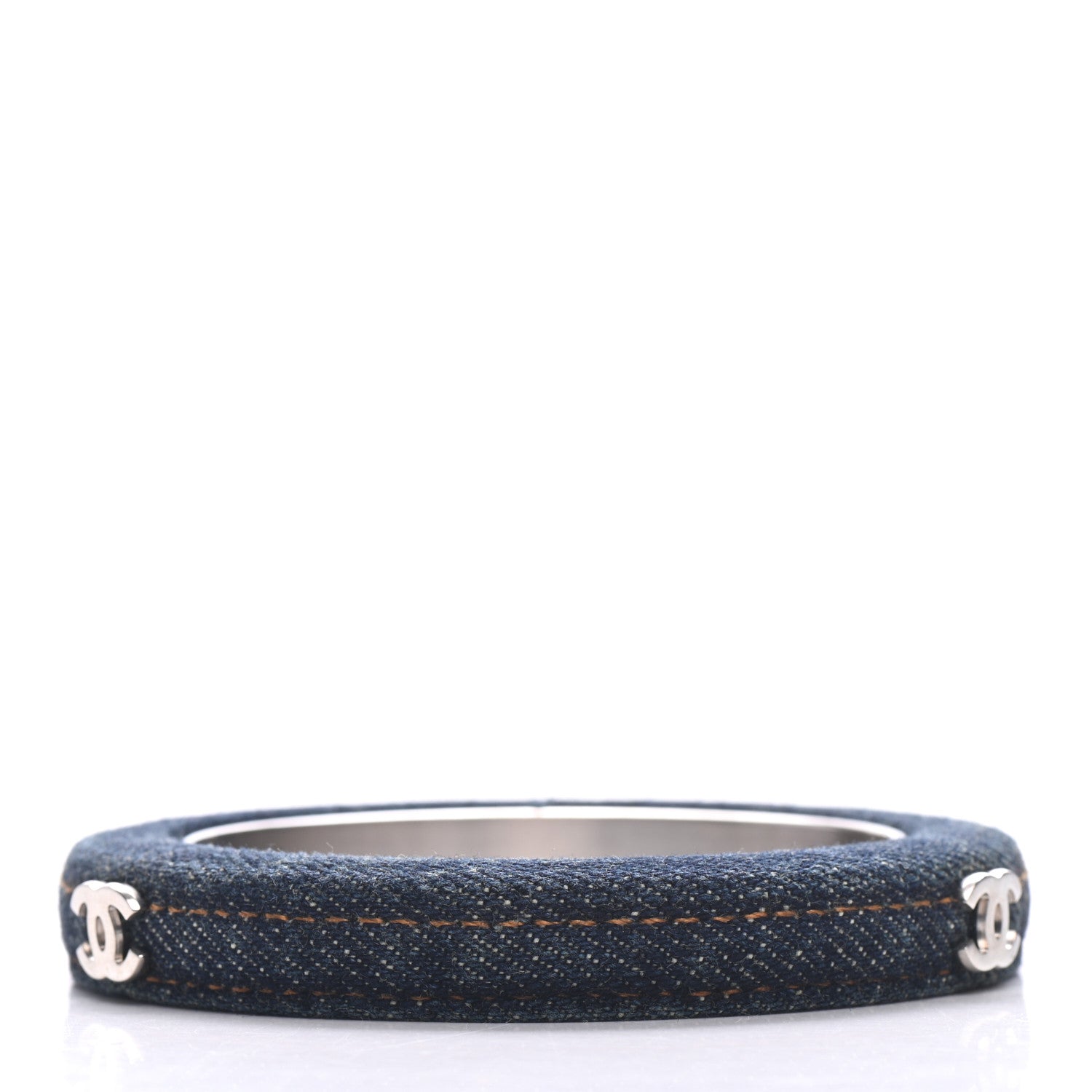 Chanel Denim CC Narrow Bangle M Blue 3 of 5
