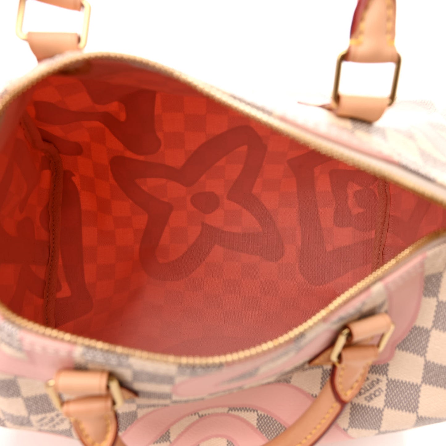Damier Azur Tahitienne Speedy Bandouliere 30 Rose Ballerine