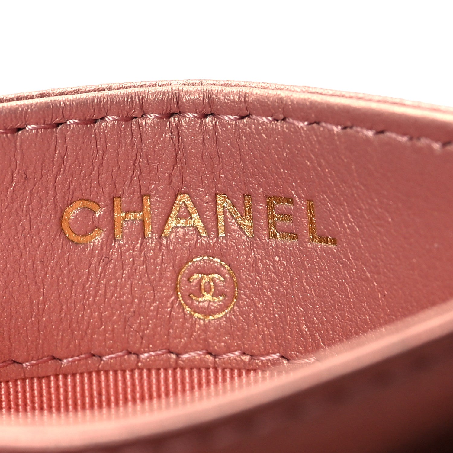 Chanel Metallic Caviar Quilted Reissue Card Holder Copper Pink 6 of 9