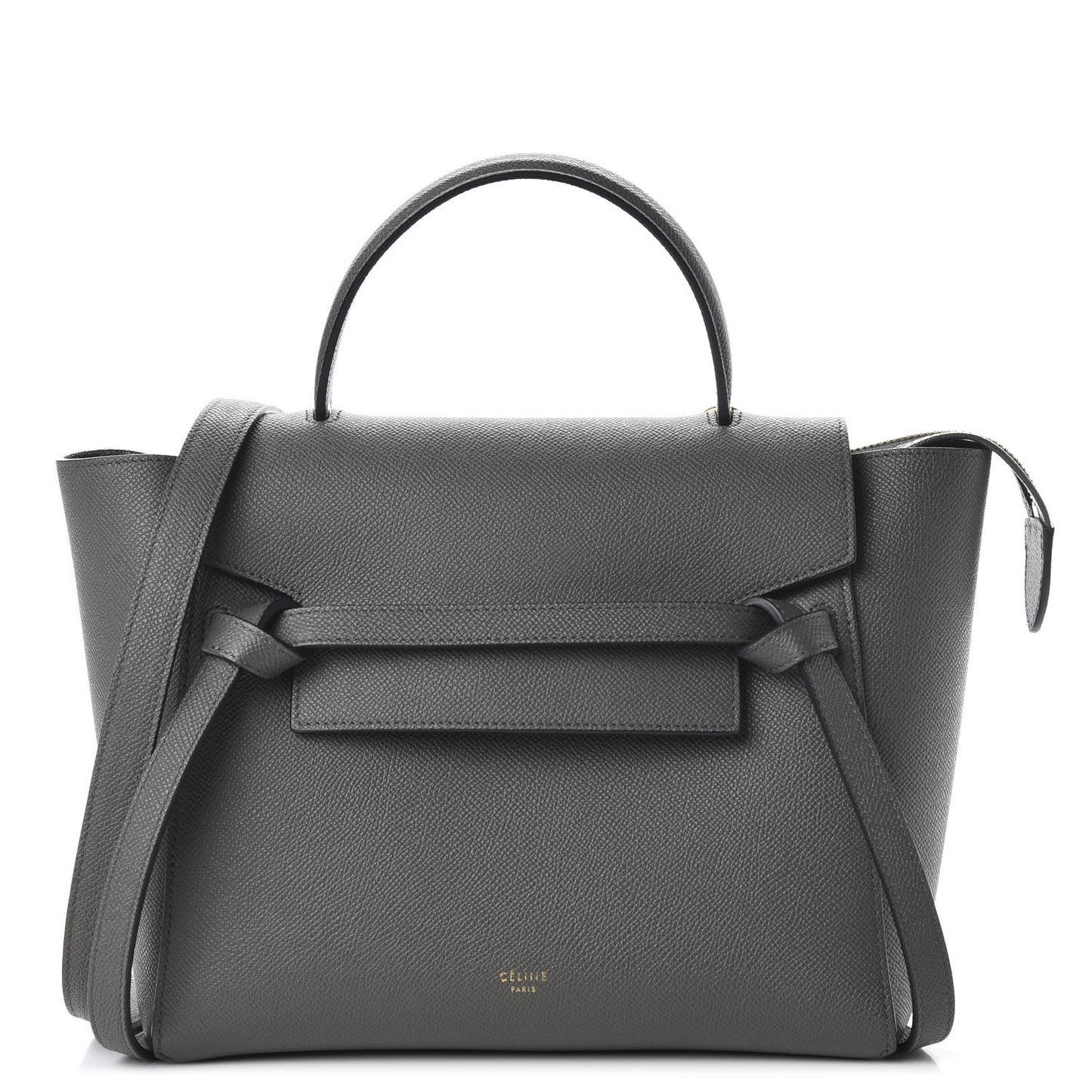 Baby Grained Calfskin Micro Belt Bag Grey