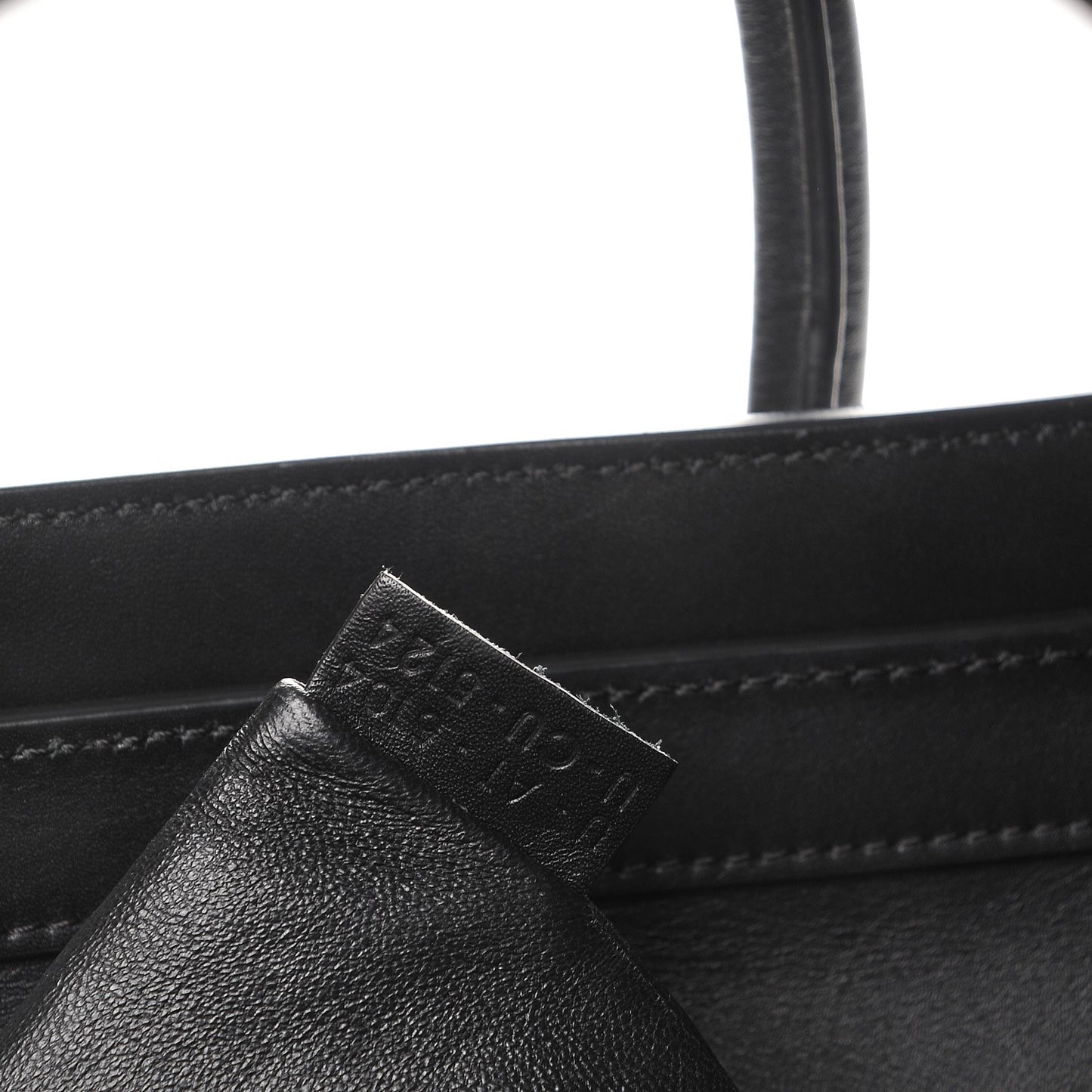 Shrunken Lambskin Micro Bi-Color Luggage Black White