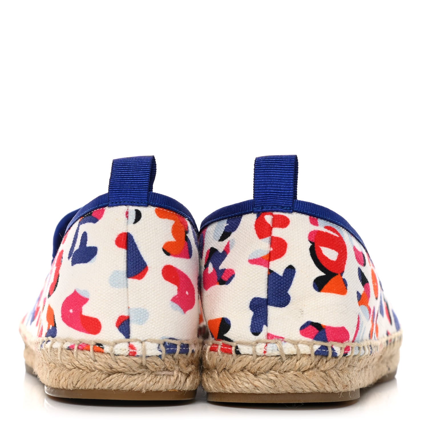 Fendi Canvas Fendi Roma Printed Espadrille 38 Blue Multicolor 5 of 10