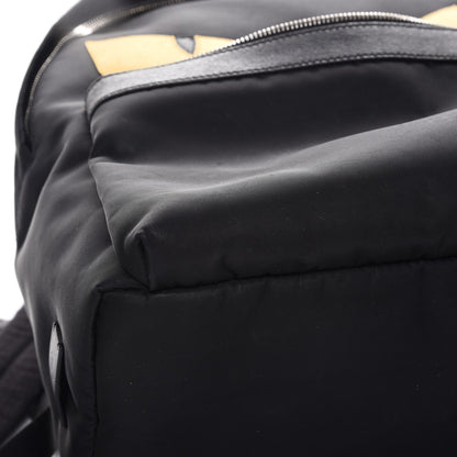 Fendi Nylon Vitello Elite Monster Eyes Rounded Backpack Black Yellow 10 of 11