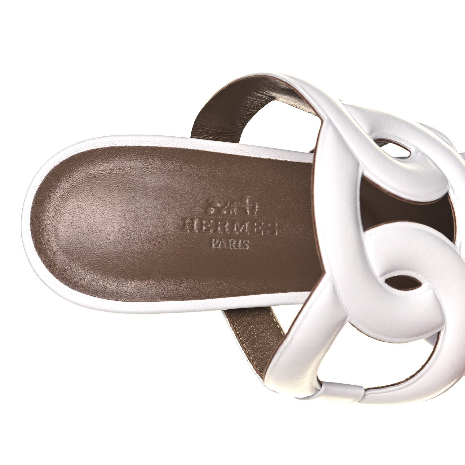 Hermes Nappa Bikini Sandals 38 White 7 of 8