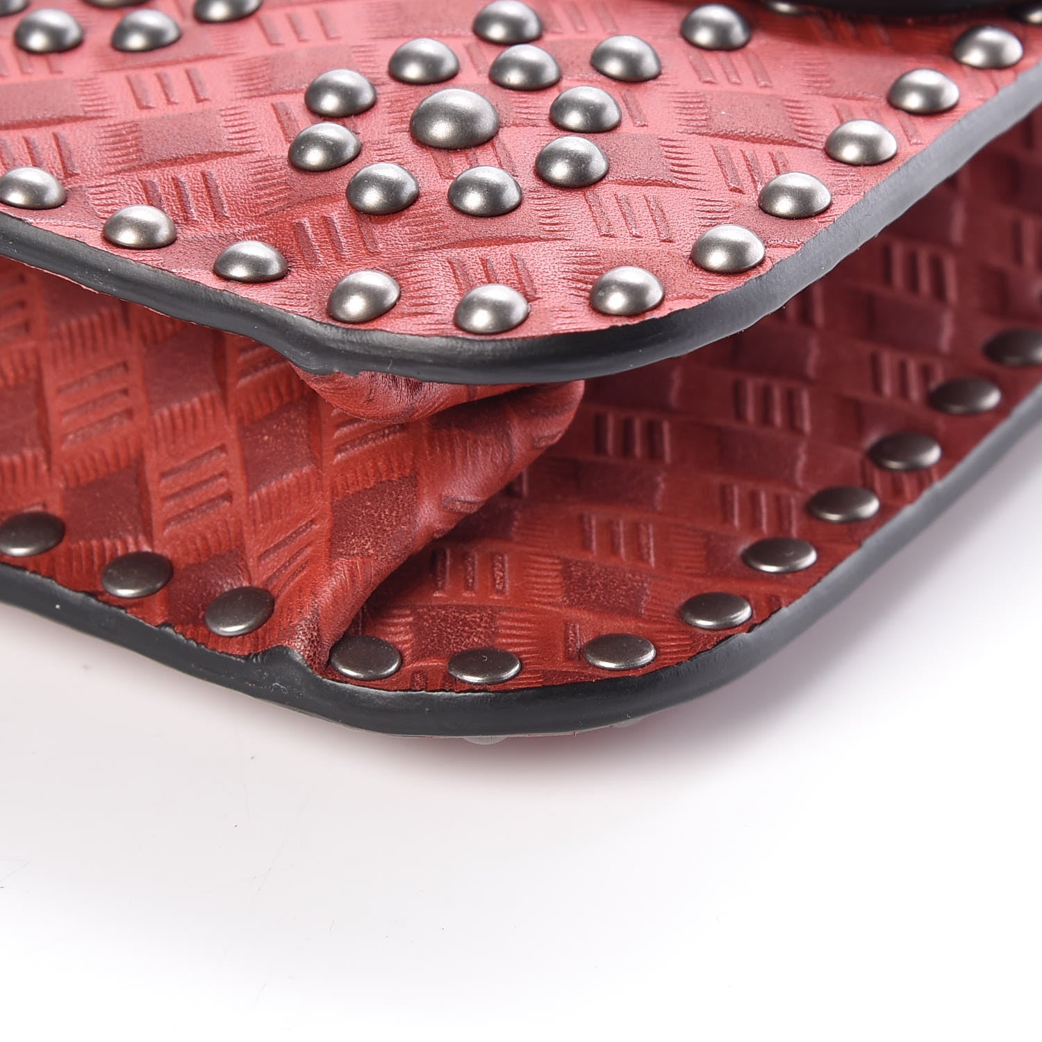 Christian Dior Calfskin Cannage Embossed Studded Small Dioraddict Flap Bag Red 6 of 9