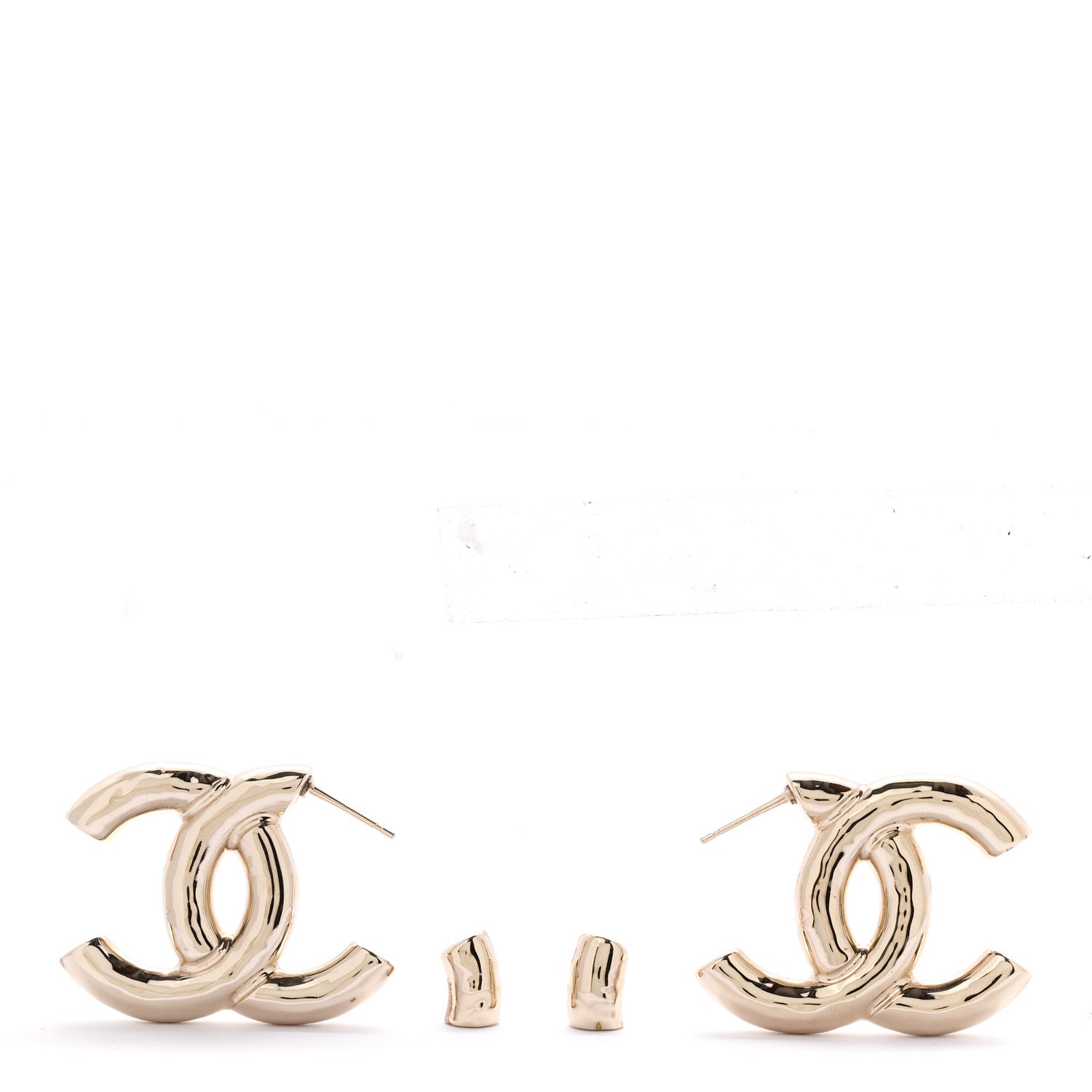Chanel Metal Large CC Earrings Light Gold 3 of 5