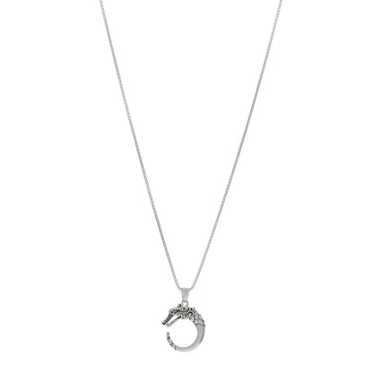John Hardy Sterling Silver Blue Sapphire Naga Round Pendant Necklace 1 of 5