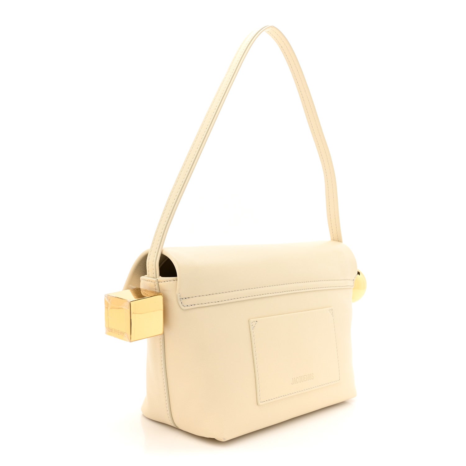 Jacquemus Smooth Calfskin Le Rond Carre Shoulder Bag Light Ivory 3 of 14