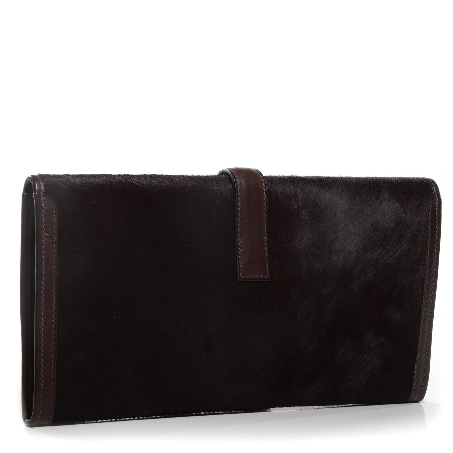 Hermes Box Pony Hair Jige Elan 29 Clutch Chocolate 3 of 7