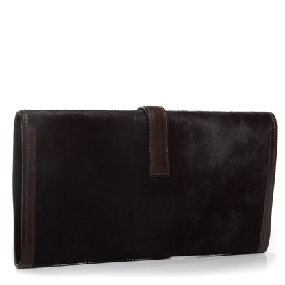 Hermes Box Pony Hair Jige Elan 29 Clutch Chocolate 3 of 7