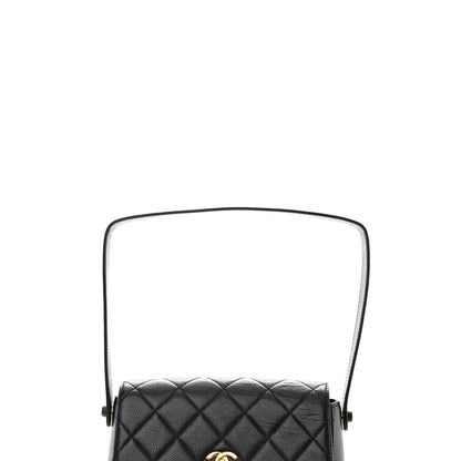 Chanel Caviar Quilted Flap Shoulder Bag Black Black 14 of 16