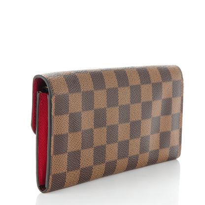 Louis Vuitton Damier Ebene Emilie Wallet Red 3 of 7
