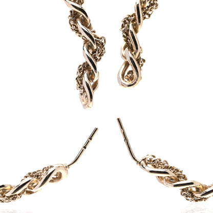 Chanel Metal CC Turnlock Chain Hoop Earrings Gold 4 of 4