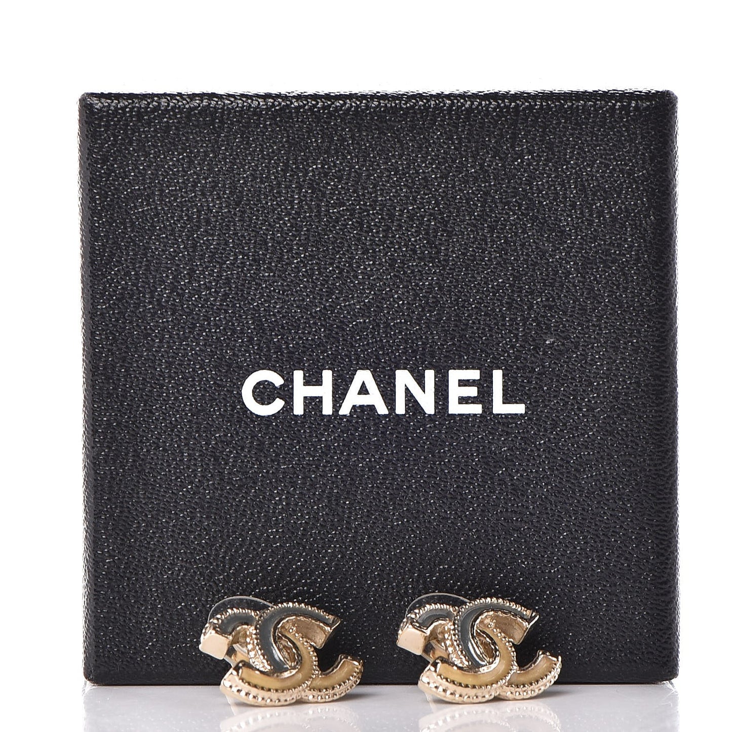 Glitter Enamel CC Earrings Gold