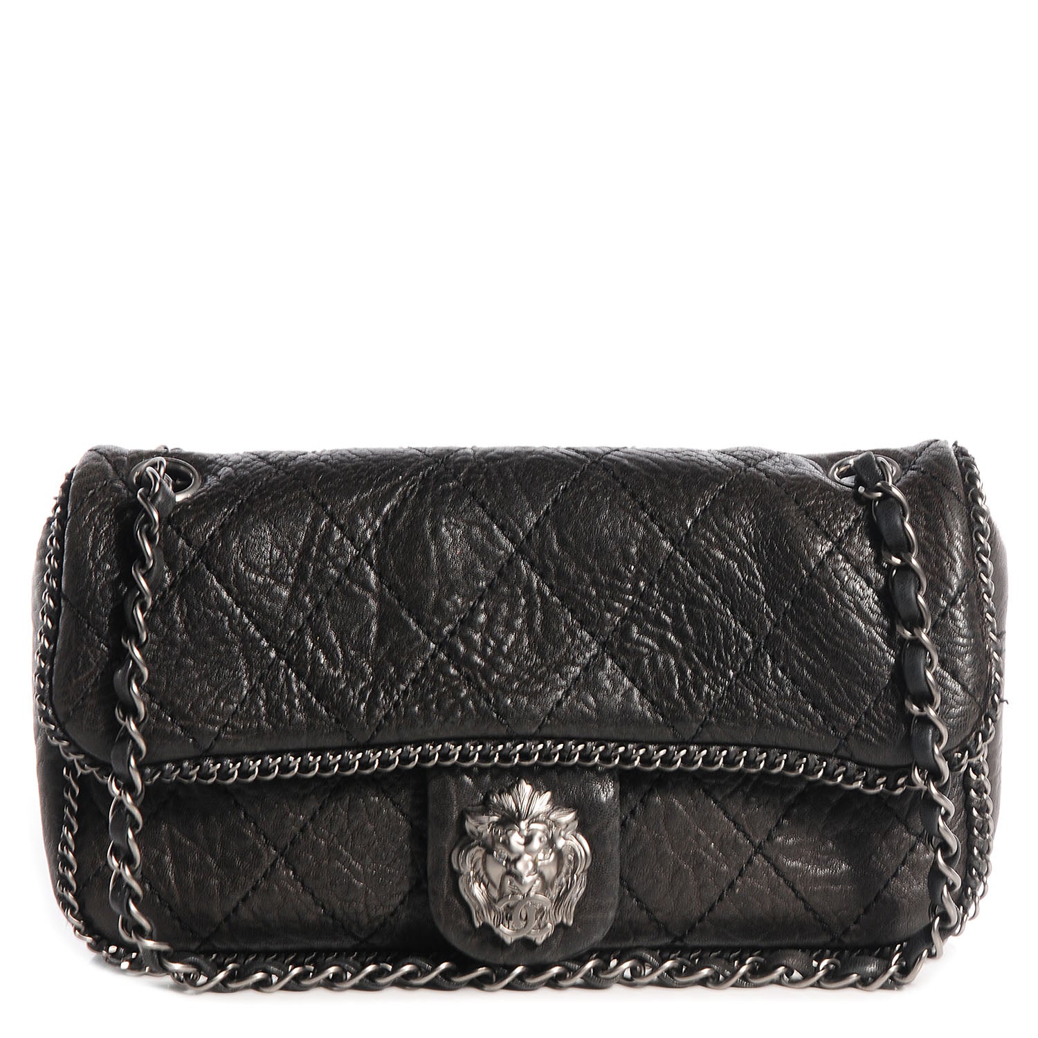 Chanel Leather Leo Lion Medium Flap Black 1 of 7