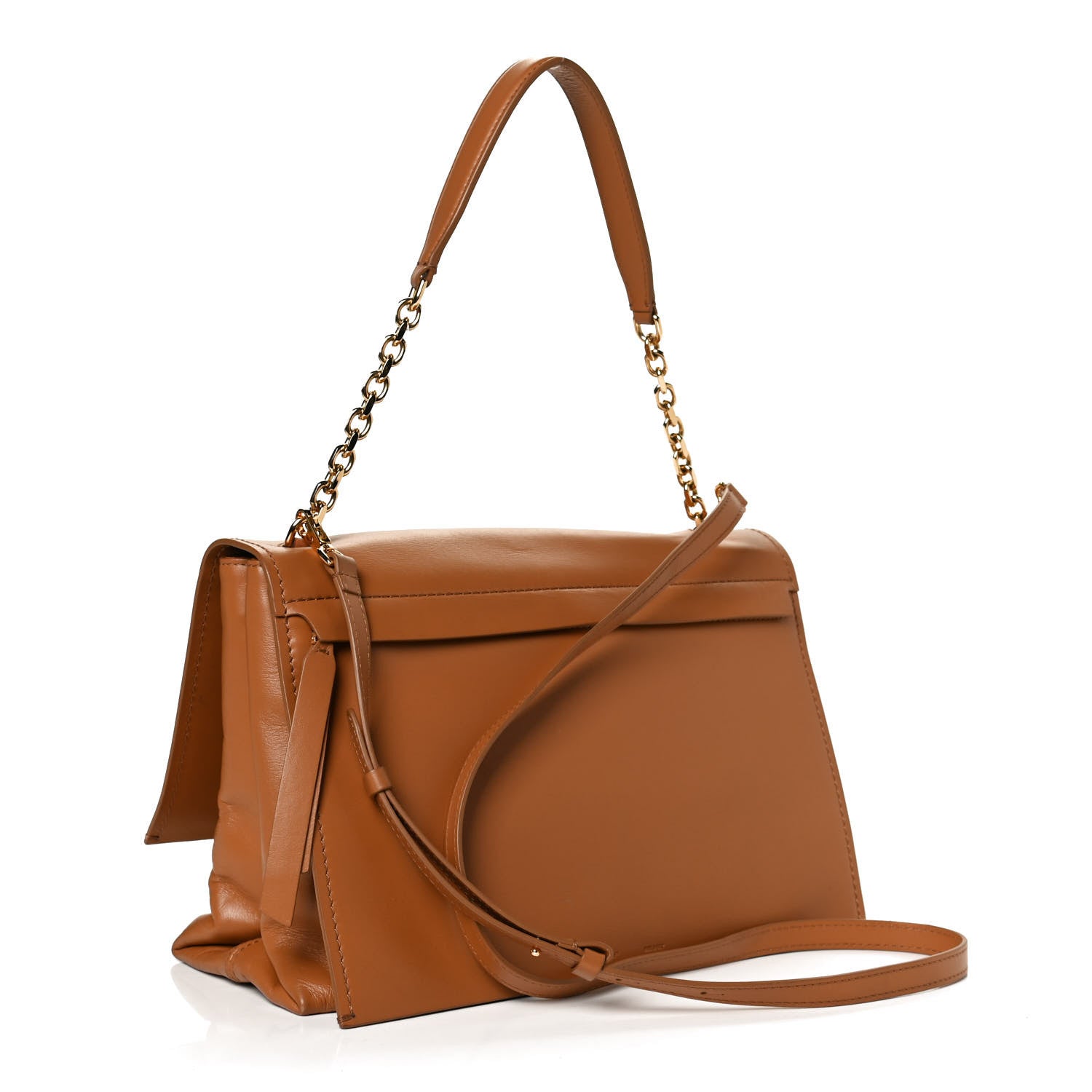 Off-White Calfskin Large Binder Clip Soft Shoulder Bag Brown 3 of 13