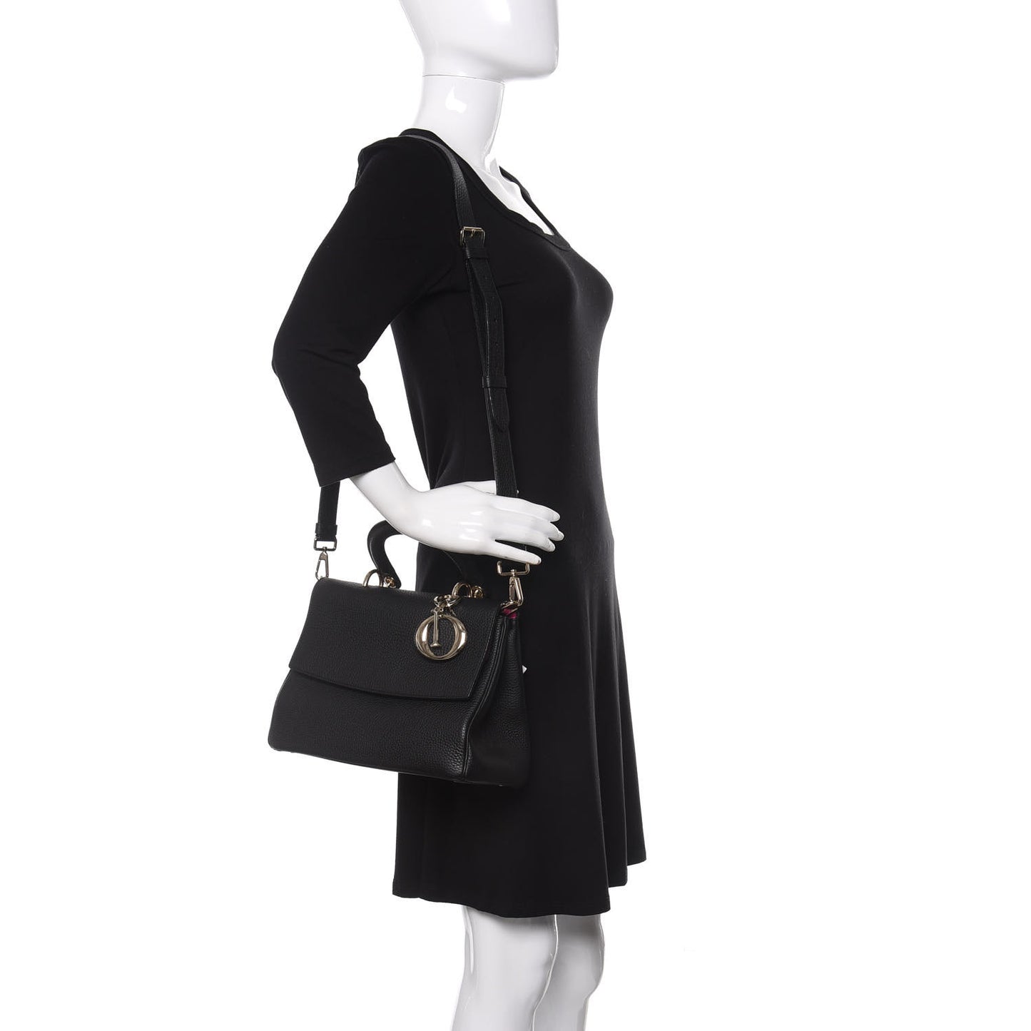 Bullcalf Small Be Dior Flap Black Fraise