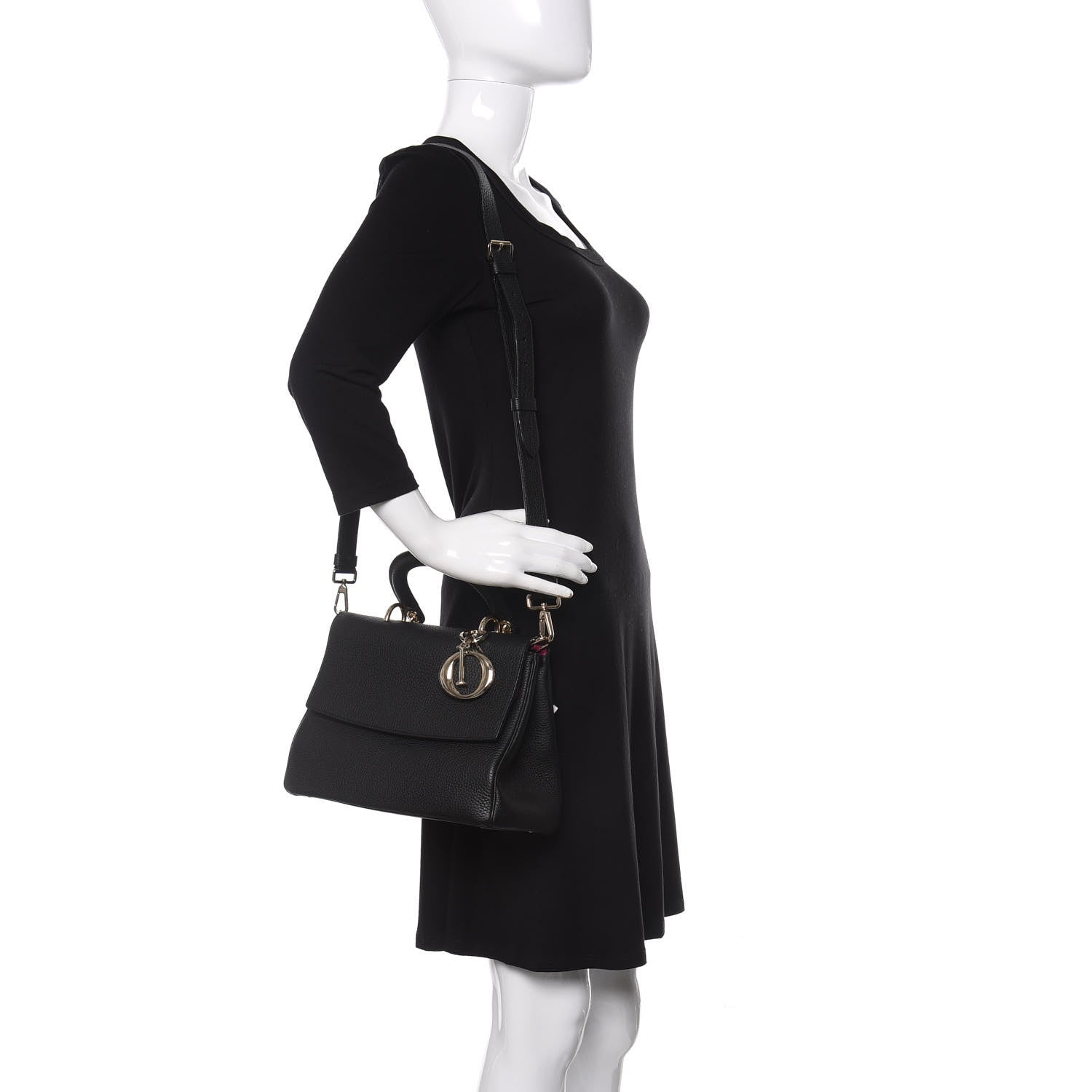 Christian Dior Bullcalf Small Be Dior Flap Black Fraise 2 of 9