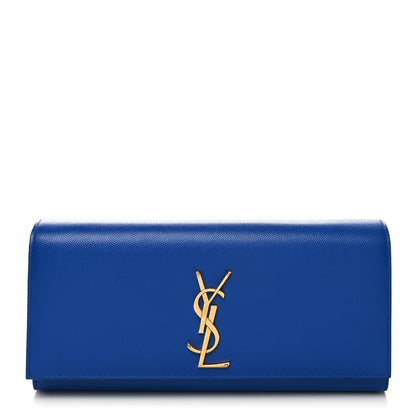 Saint Laurent Grain De Poudre Classic Monogram Cassandre Clutch Blue Majorelle 1 of 10