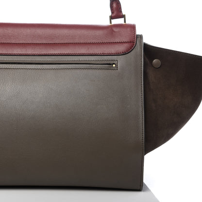 Celine Calfskin Suede Large Tri-Color Trapeze Granite 12 of 13