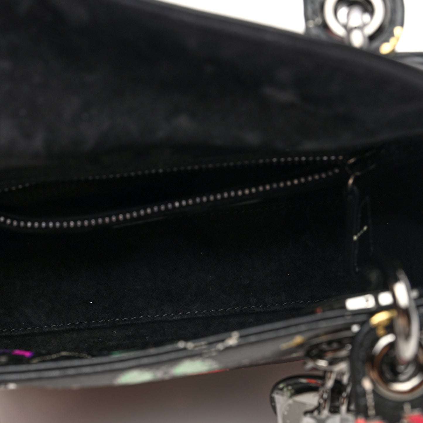 Calfskin Pixel Zodiac Mini Lady Dior Black Multicolor