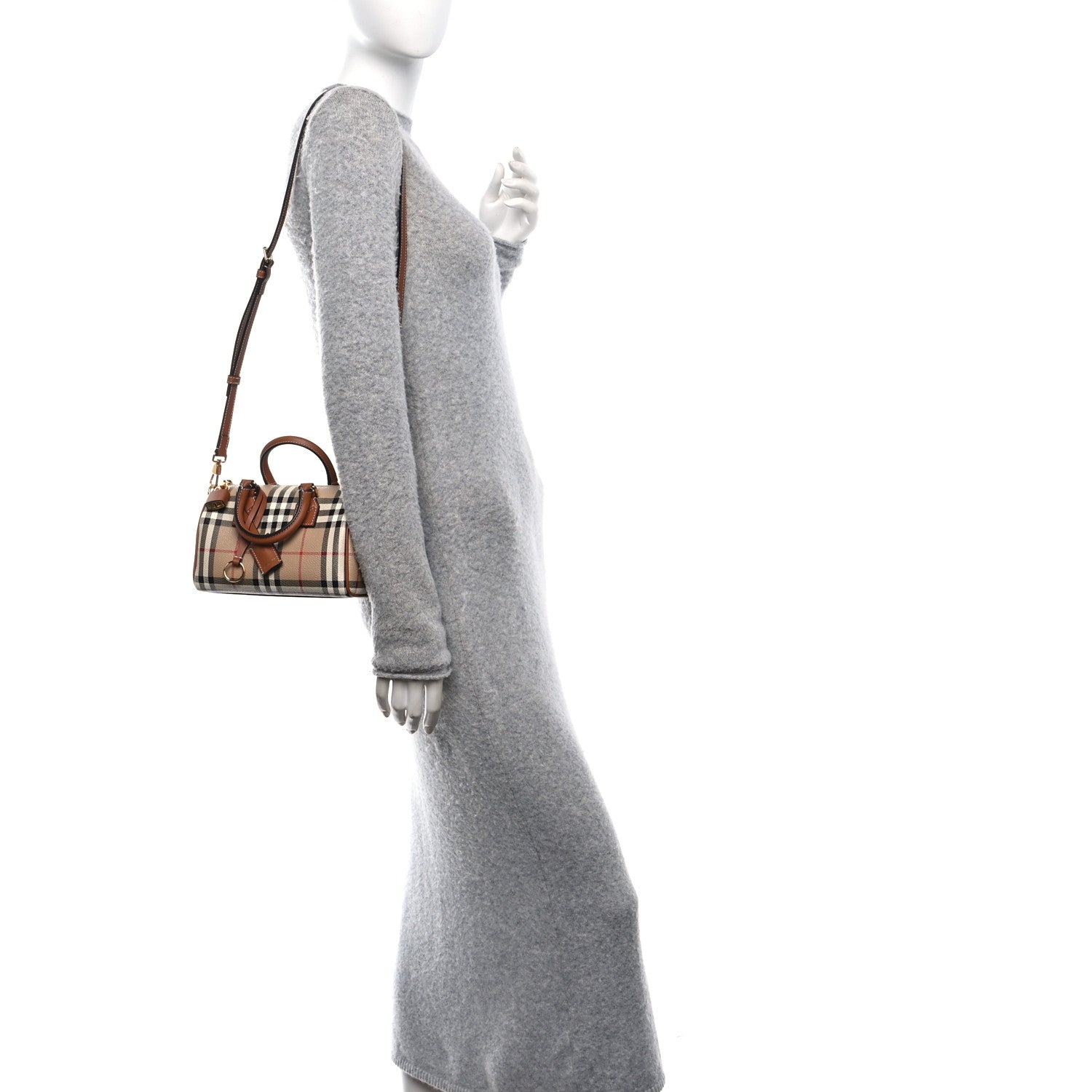 Burberry Vintage Check Mini Bowling Bag Briar Brown 2 of 10