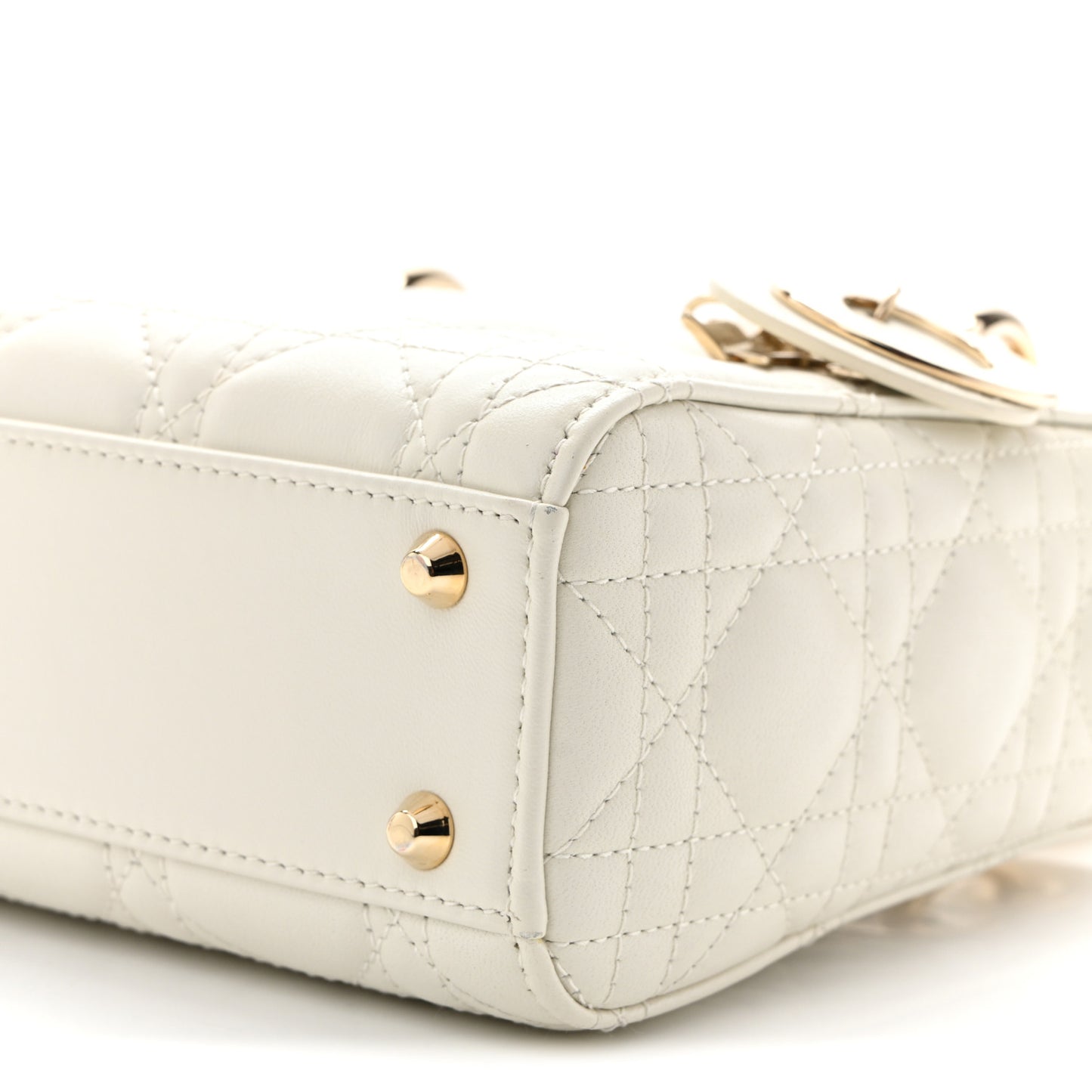 Lambskin Cannage Mini Lady Dior White