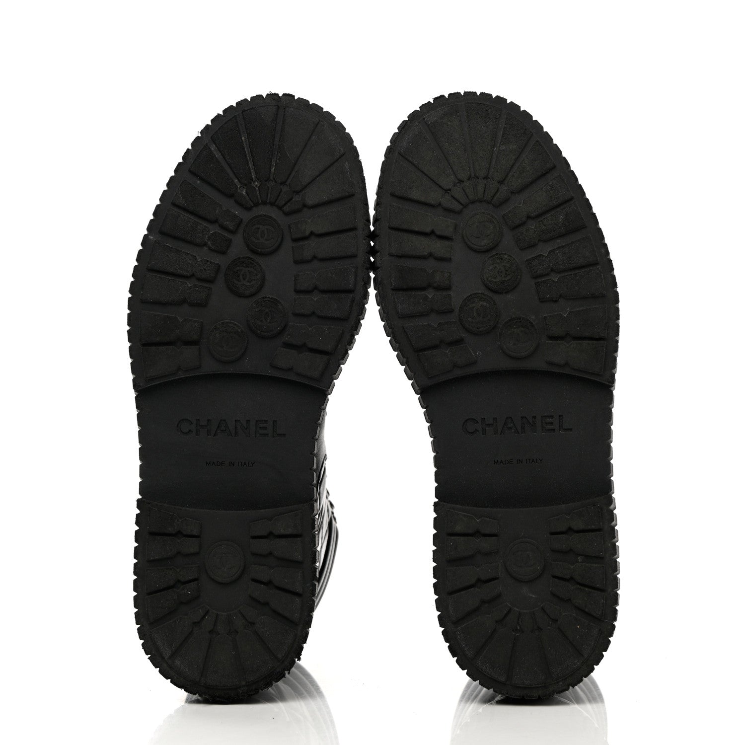 Chanel Calfskin Grosgrain Quilted Lace Up Boots 37 Black Grey 5 of 19