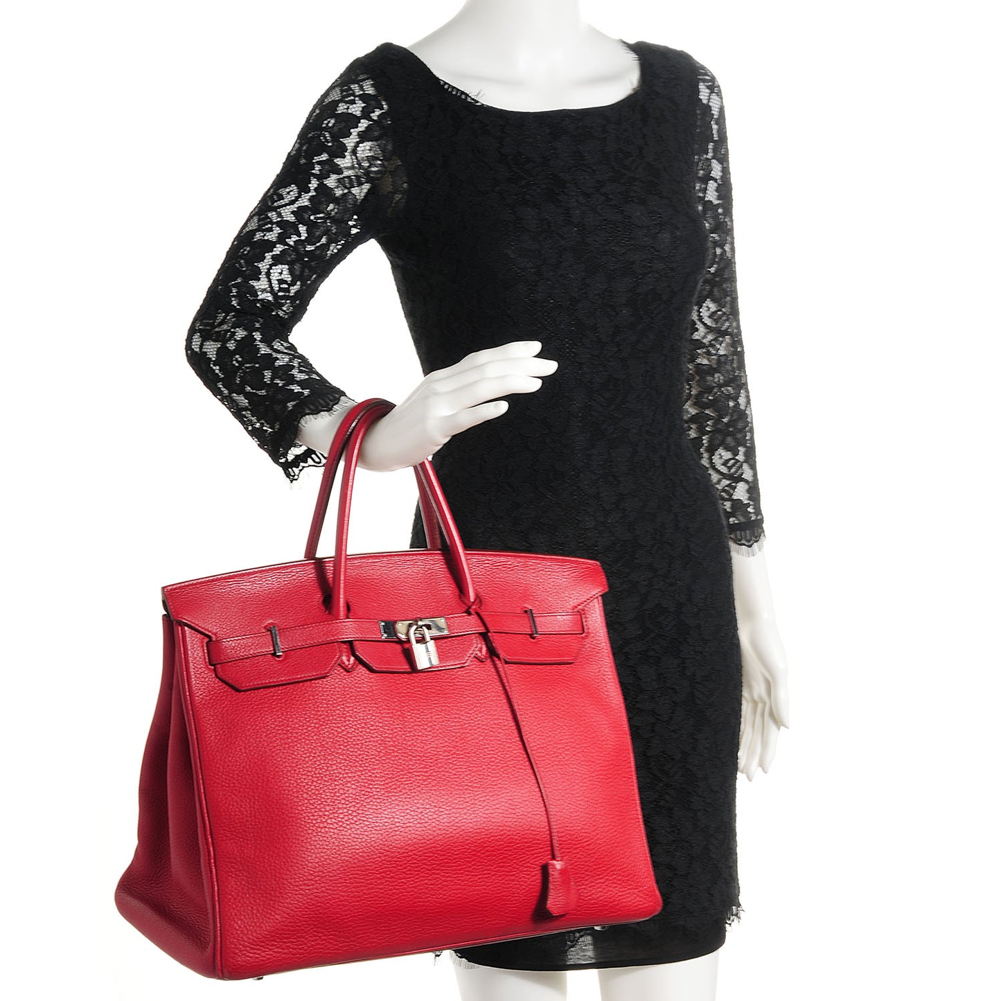 Taurillon Clemence Birkin 40 Rouge Garance