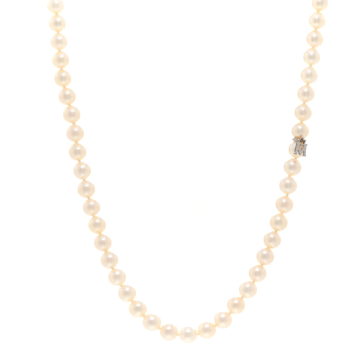 Mikimoto 10K White Gold Akoya Cultured Pearl 6mm Strand Necklace 16" 1 of 4