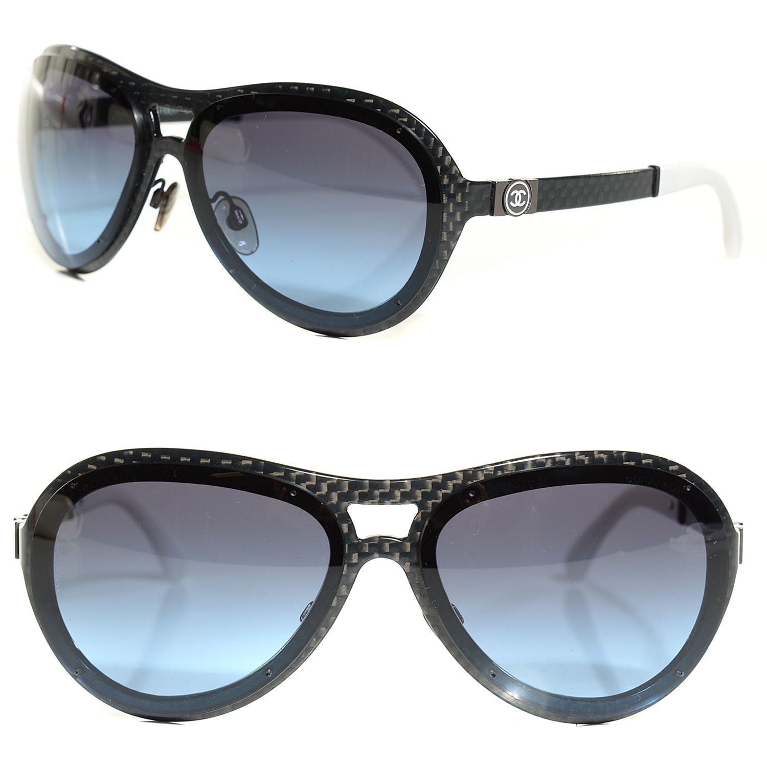 Chanel Carbon Fiber Aviator Sunglasses 4197 Black 1 of 5