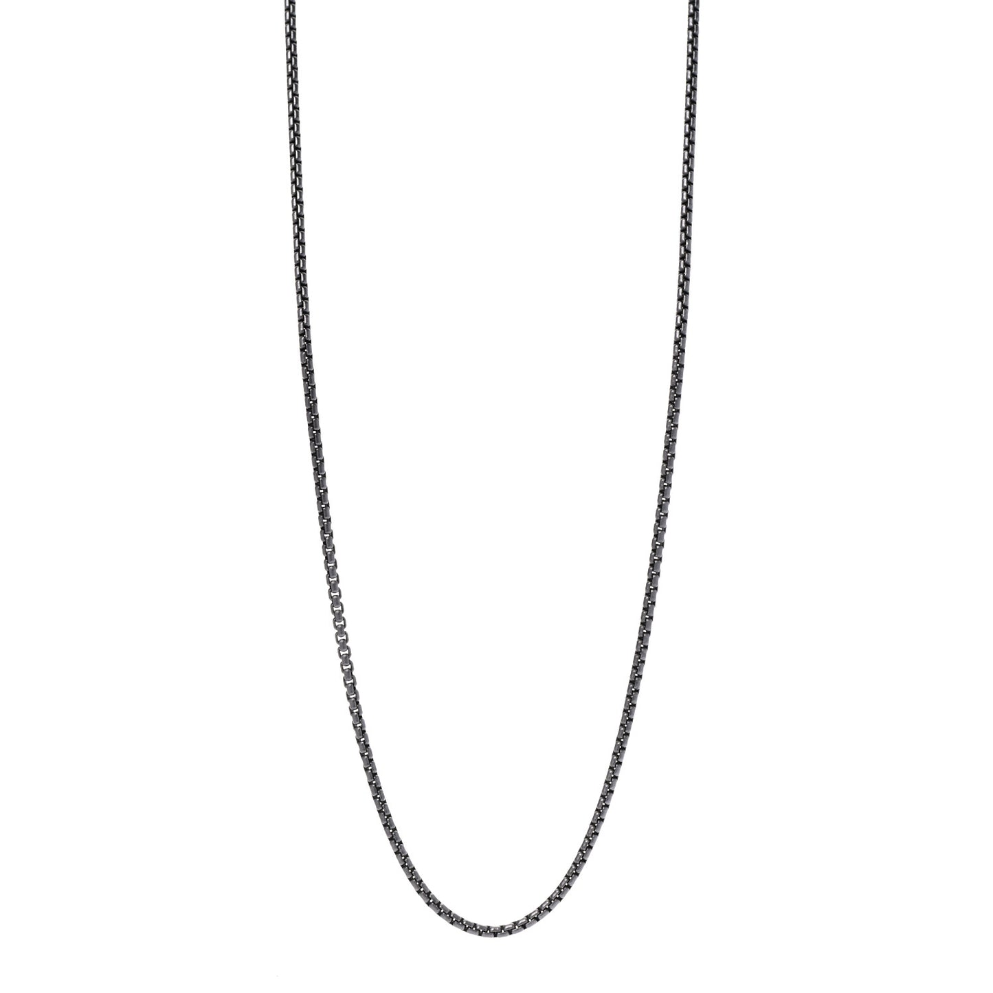Darkened Sterling Silver 2.7mm Box Chain Necklace 36"