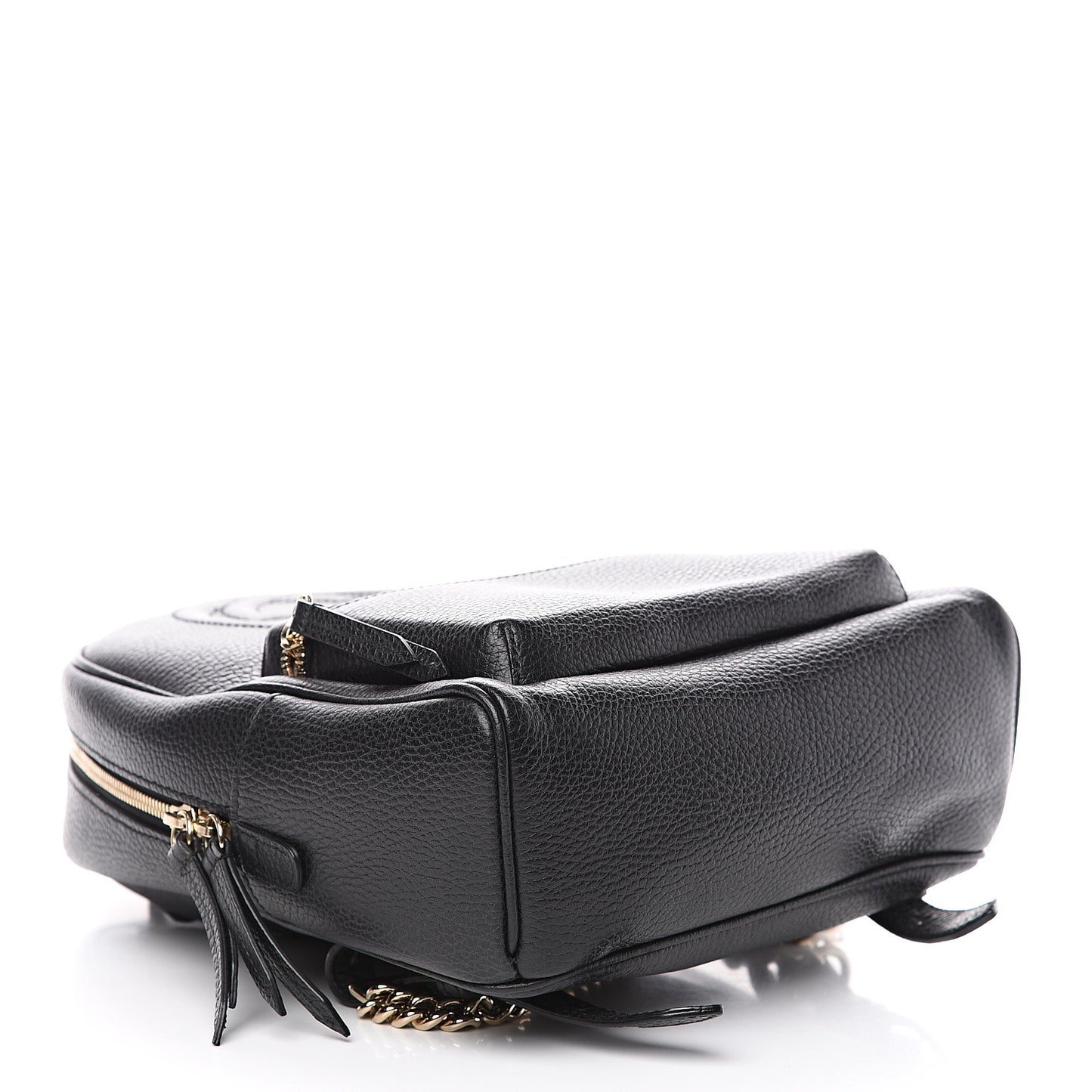 Pebbled Calfskin Soho Chain Backpack Black