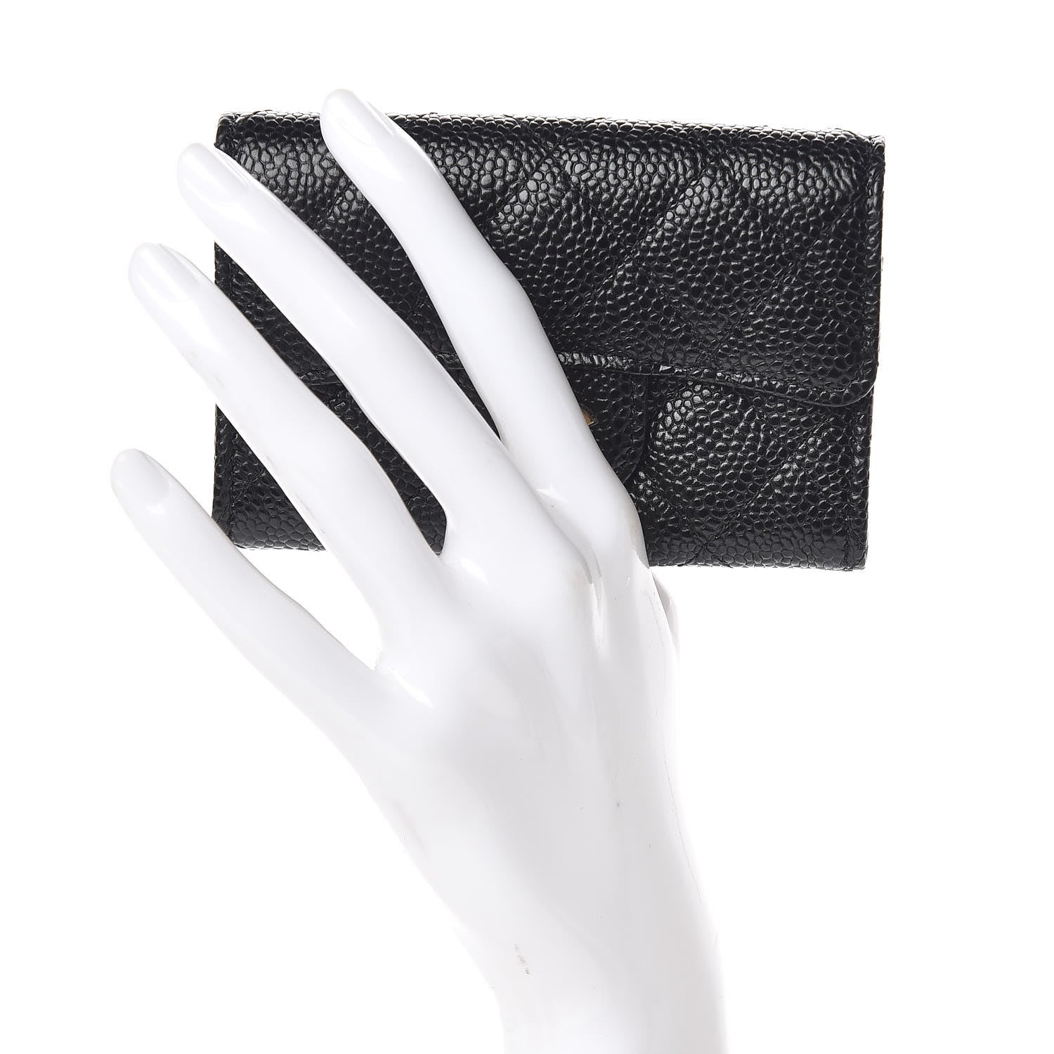 Chanel Caviar Quilted Flap Card Holder Wallet Black 2 of 9