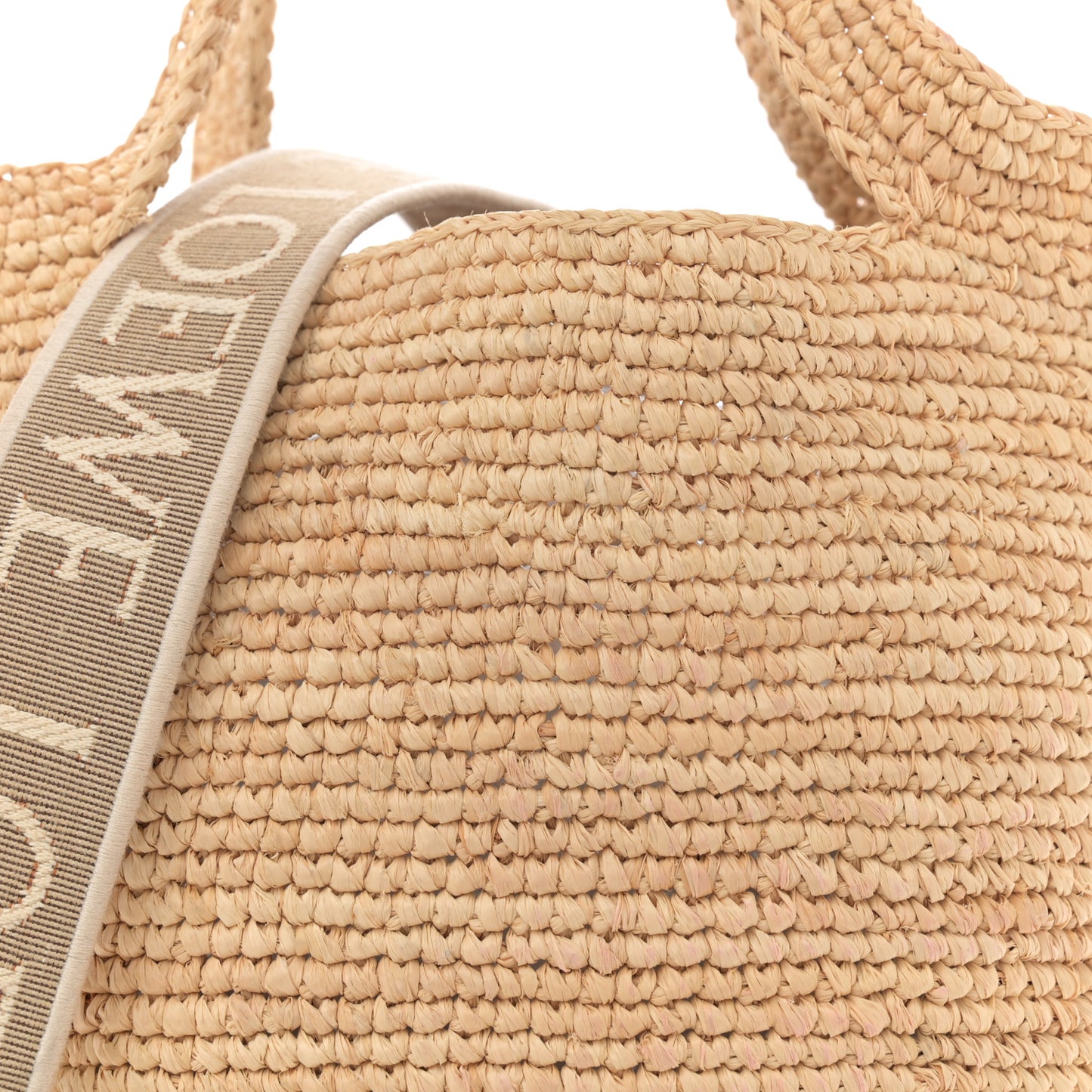 Raffia Mini Slit Tote Bag Natural Tan