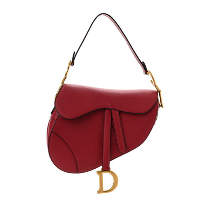 Christian Dior Grained Calfskin Saddle Bag Red 1 of 10