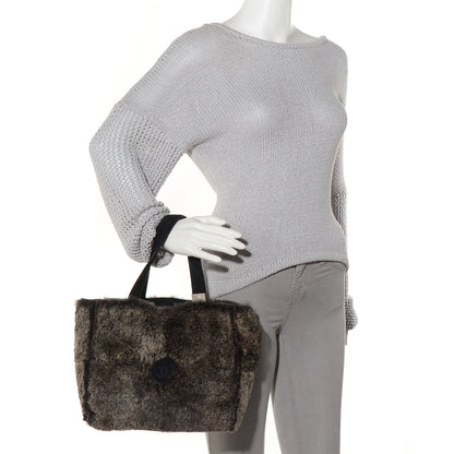 Chanel Lapin Rabbit Fur Tote w Cosmetic Pouch 2 of 8