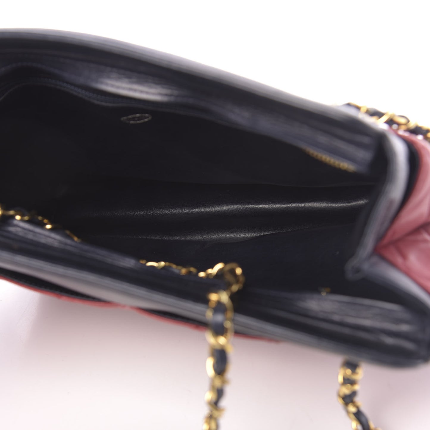 Lambskin Quilted Shoulder Bag Red Navy
