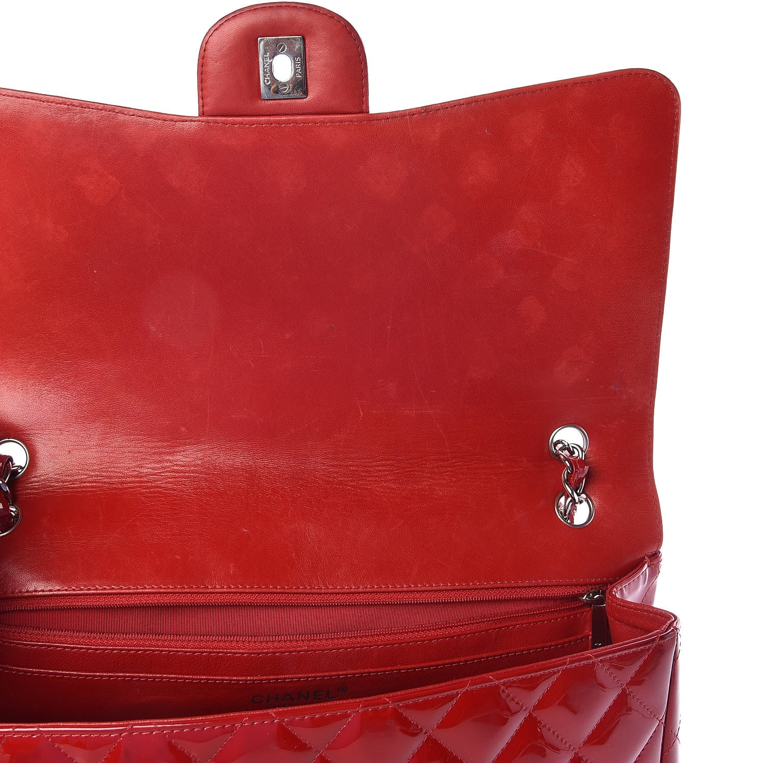 Chanel Patent Quilted Maxi Single Flap Red 11 of 12