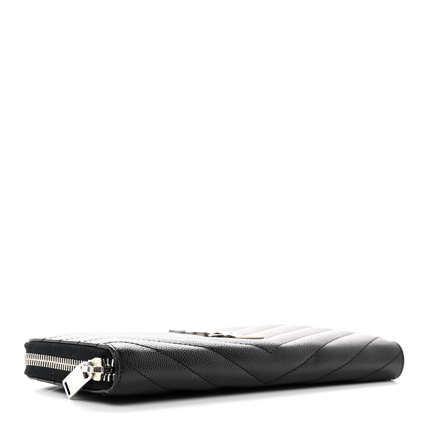 Grain De Poudre Matelasse Chevron Monogram Zip Around Wallet Black
