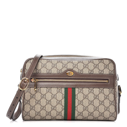 Gucci GG Supreme Monogram Web Small Ophidia Shoulder Bag Brown 1 of 13