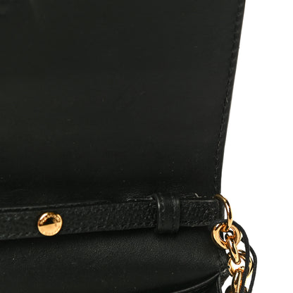 Burberry Derby Calfskin House Check Wallet On Chain Black 10 of 15