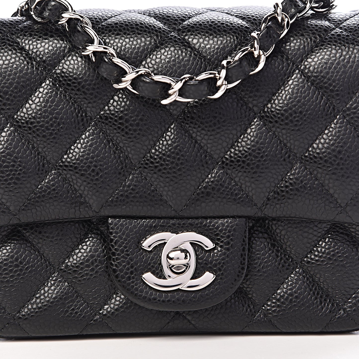 Caviar Quilted Mini Square Flap Black