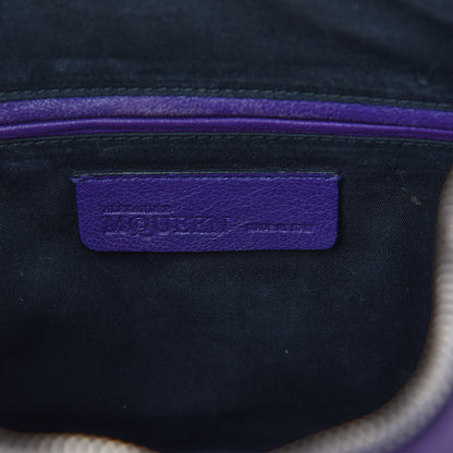 Alexander McQueen Calfskin De Manta Clutch Purple 10 of 12