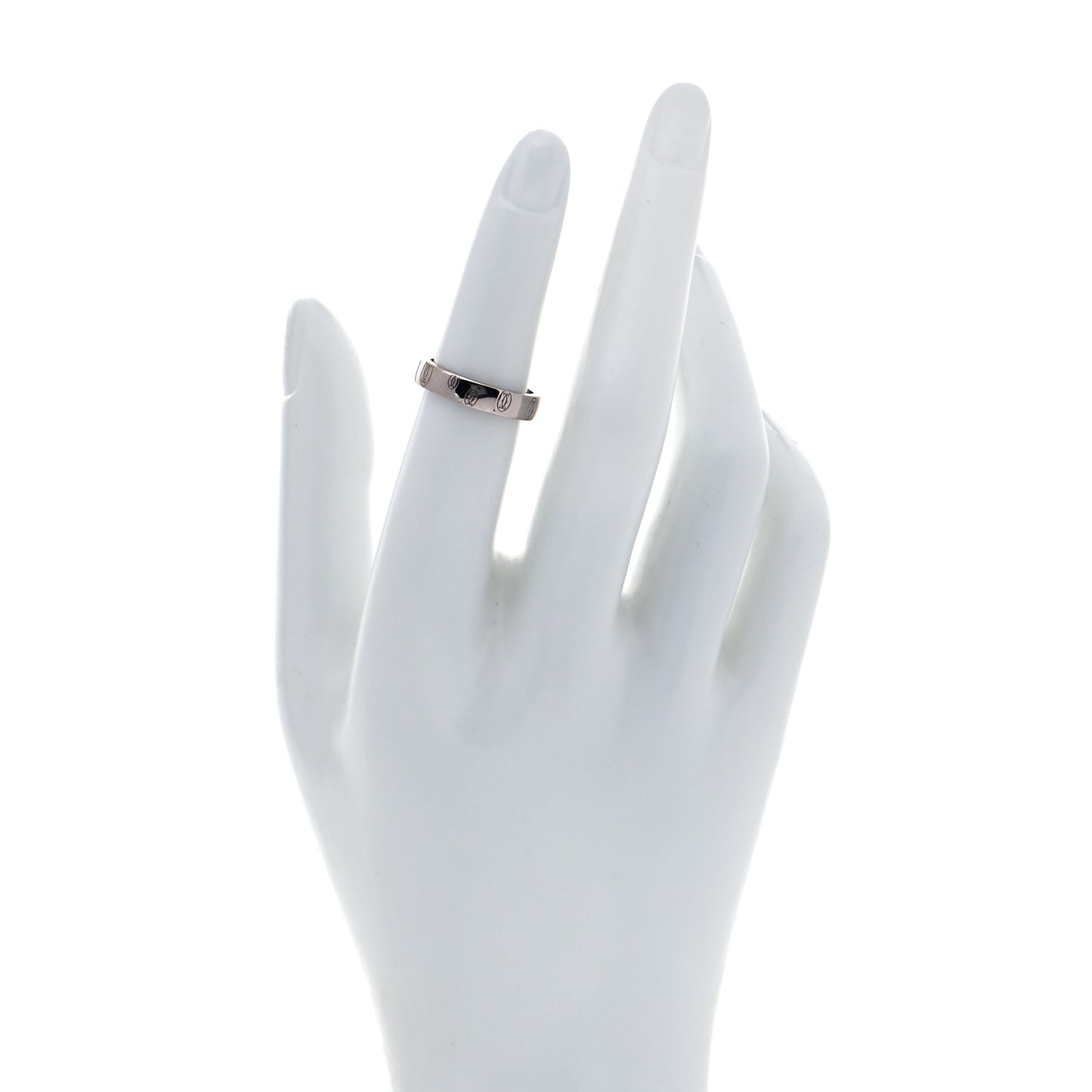 18K White Gold 4mm Happy Birthday Band Ring 50 5.25