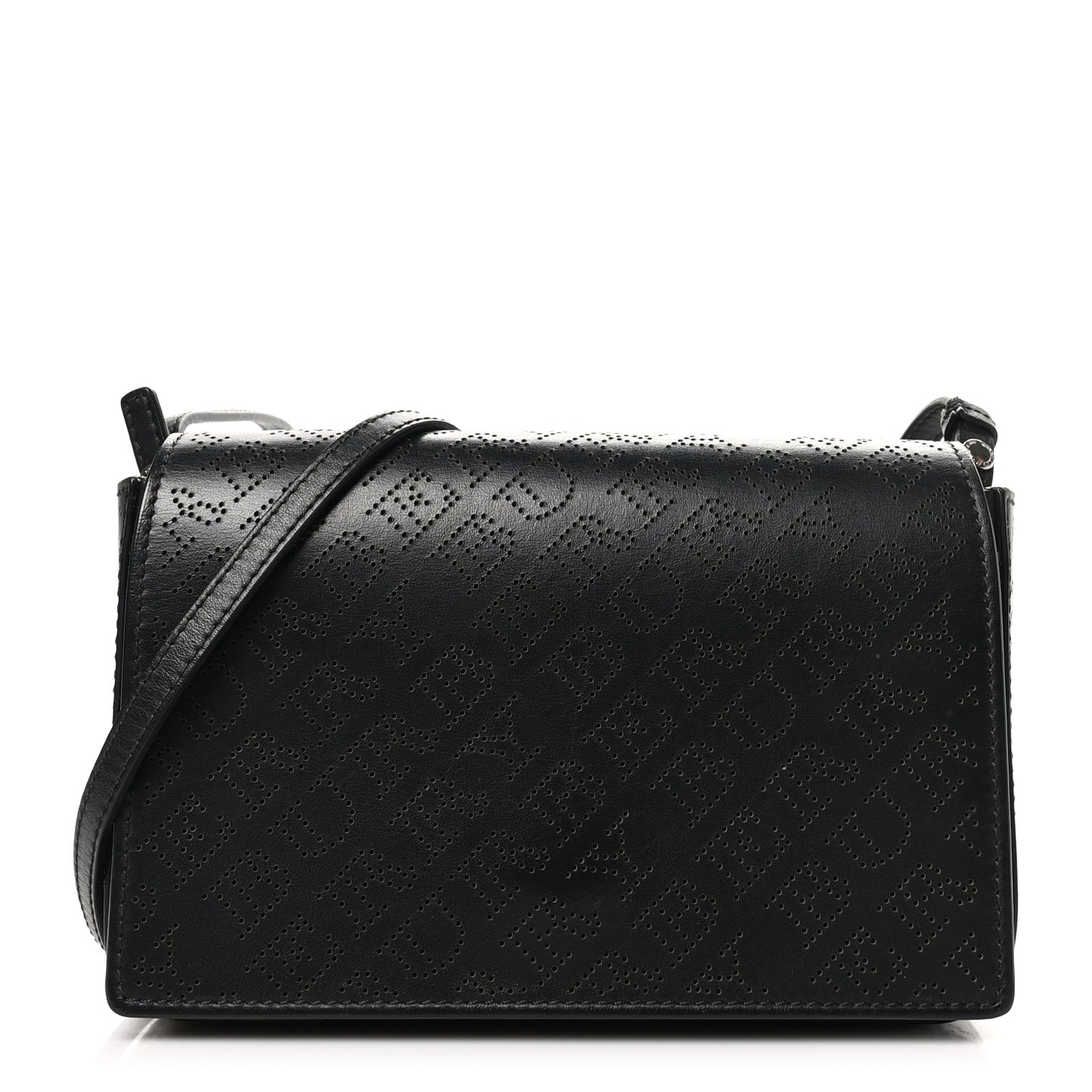 Calfskin Perforated Logo Hampshire Crossbody Black