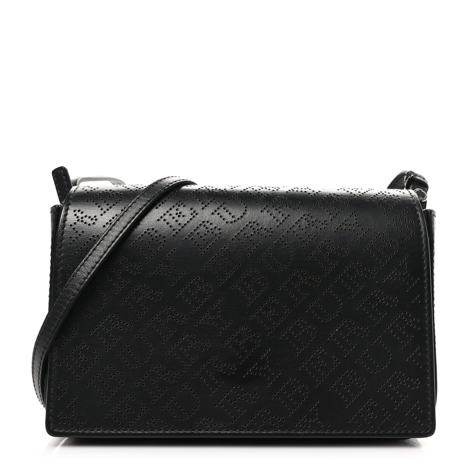 Burberry Calfskin Perforated Logo Hampshire Crossbody Black 1 of 9