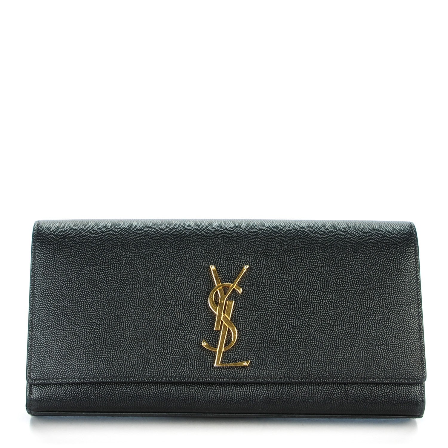 Saint Laurent Grain De Poudre Classic Monogram Clutch Black 1 of 7