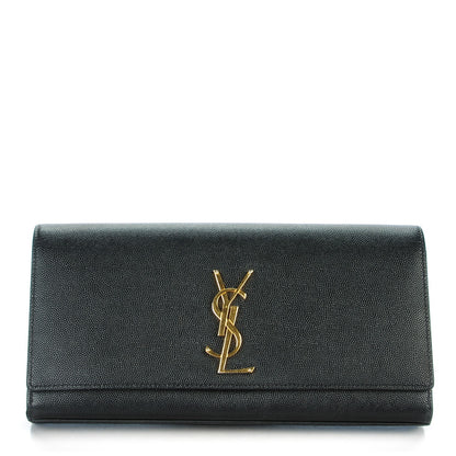 Saint Laurent Grain De Poudre Classic Monogram Clutch Black 1 of 7
